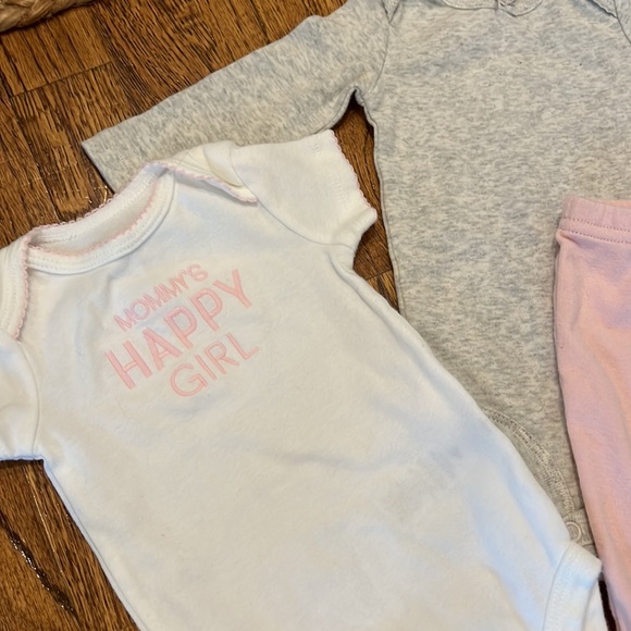 LIKE NEW SPRING AND SUMMER SET - CARTERS 3M OUTFIT PIECES AND SUNFLOWER DRESS - Picture 2 of 10